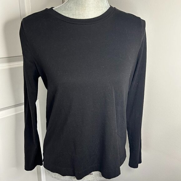 LOFT Tops - Loft Black Long Sleeve Crewneck Size M EUC